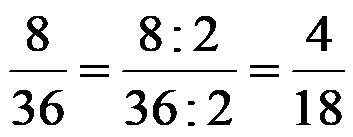 36 üzerinden 8 kesirini basitleştirmek için ikinci bir yöntem
