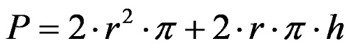 Silindirin alanını hesaplamak için formül