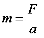 Формула за изчисляване на маса чрез сила и ускорение